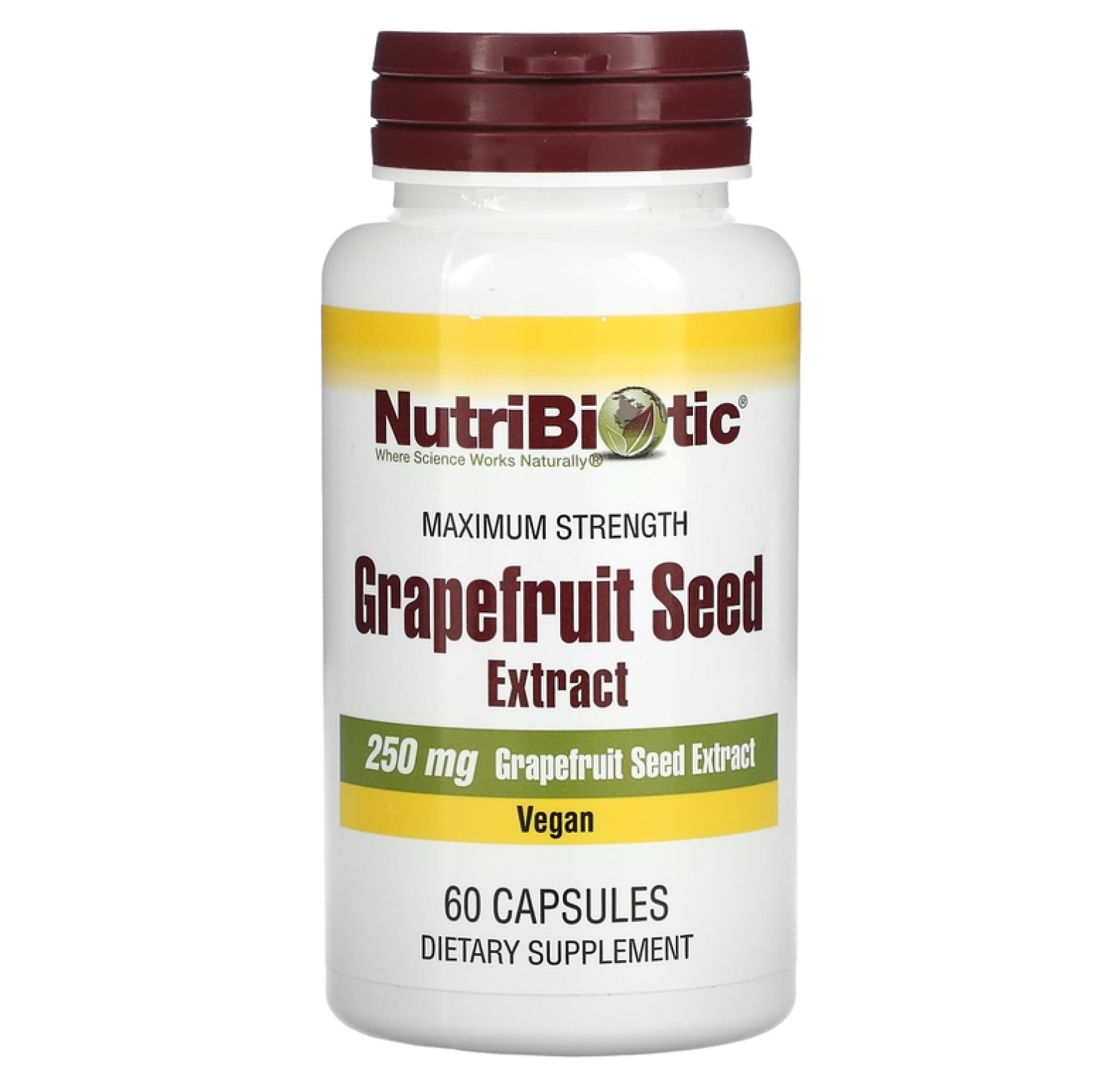 NutriBiotic, экстракт семян грейпфрута, 250 мг, 60 капсул