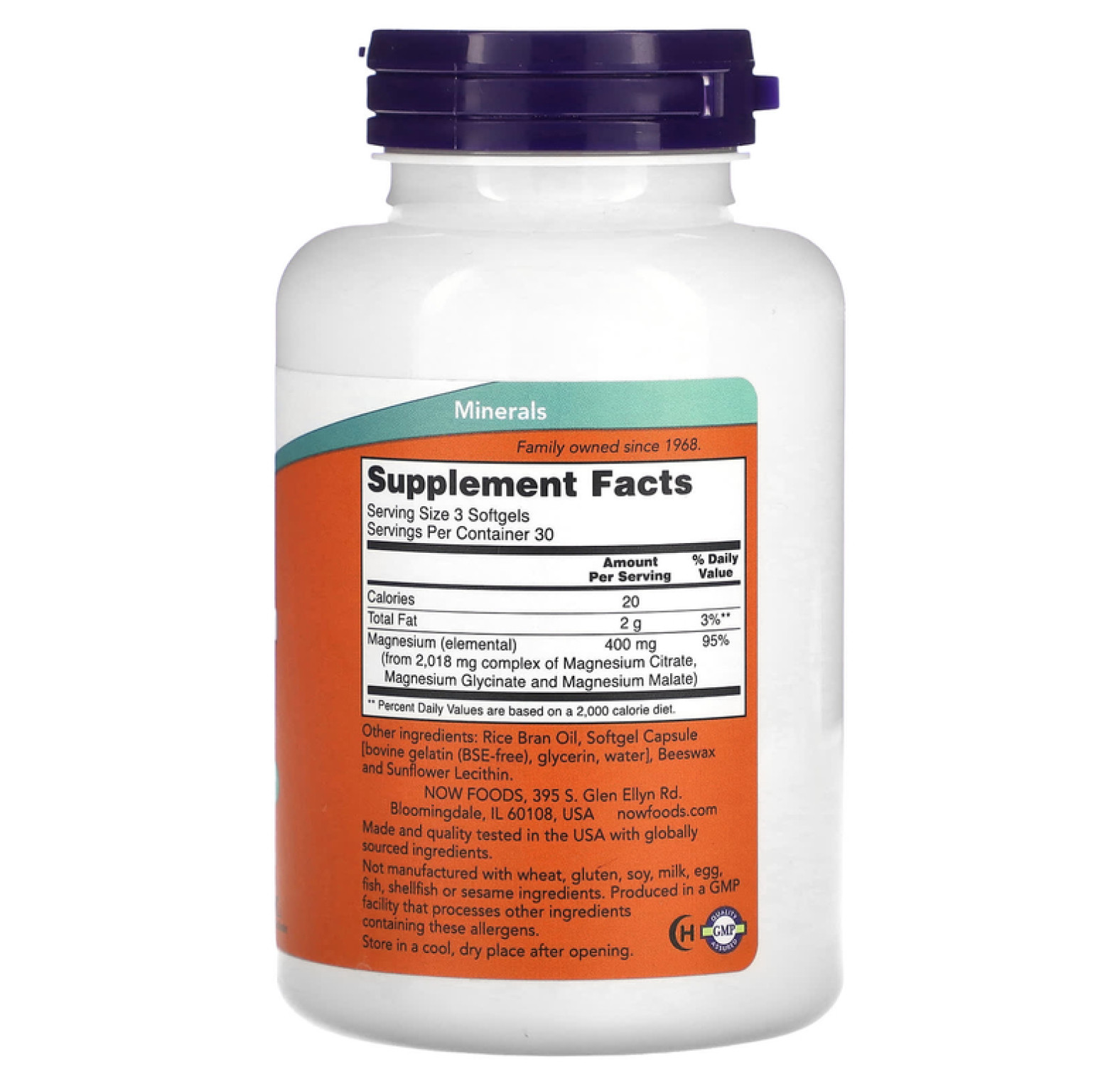 NOW Foods, Цитрат магния, 90 мягких таблеток