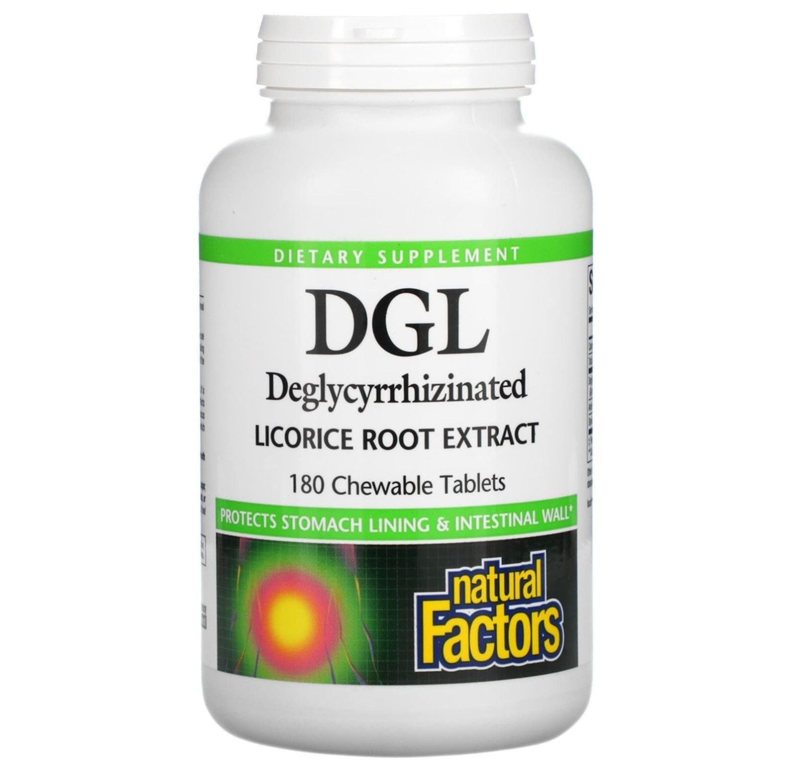 Natural Factors, DGL, глицирризинат экстракта из корня солодки, 180 жевательных таблеток