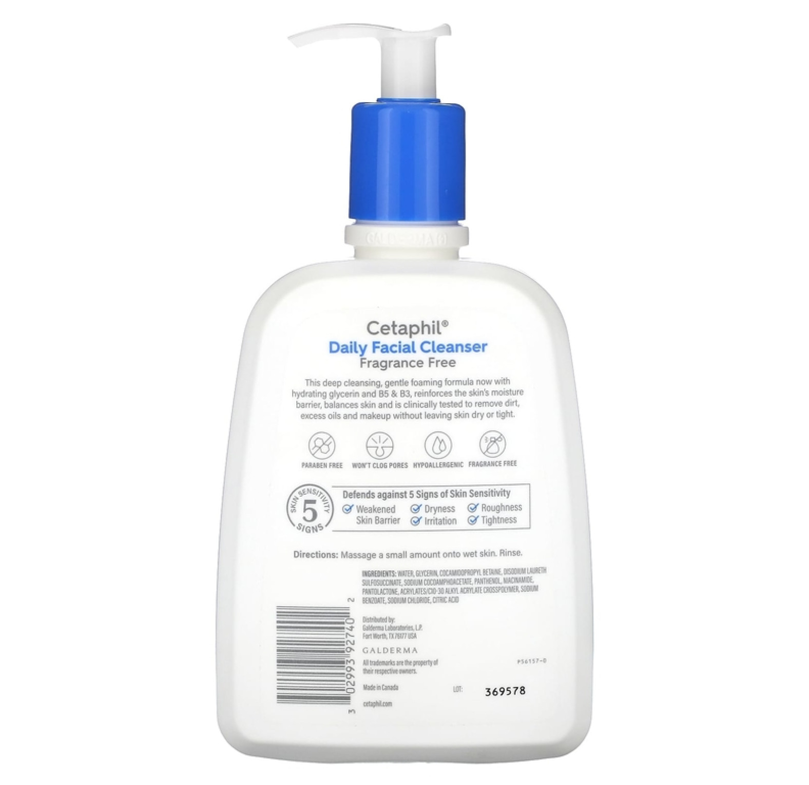 Cetaphil, Ежедневное очищающее средство для лица, без отдушек, 473 мл