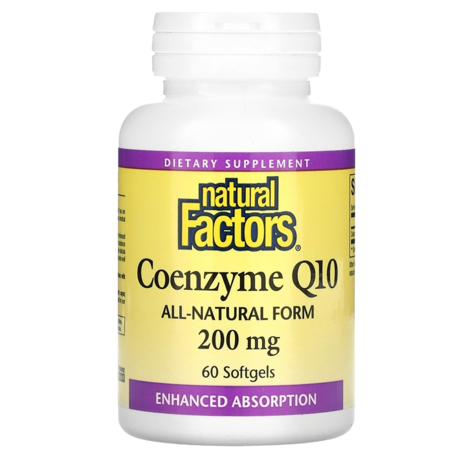 Natural Factors, коэнзим Q10, 200 мг, 60 мягких таблеток