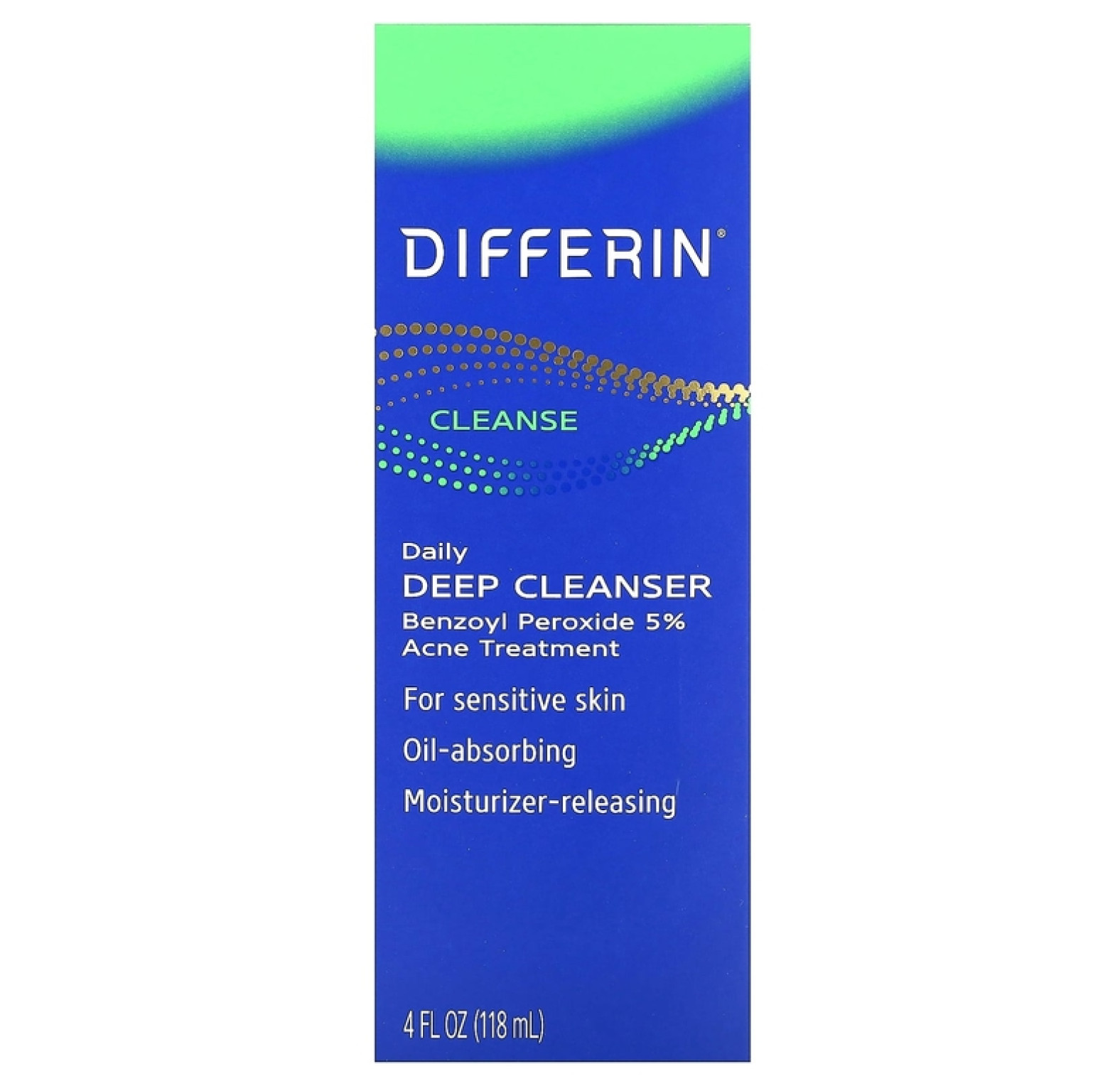 Differin, средство для ежедневного глубокого очищения, для чувствительной кожи, 118 мл