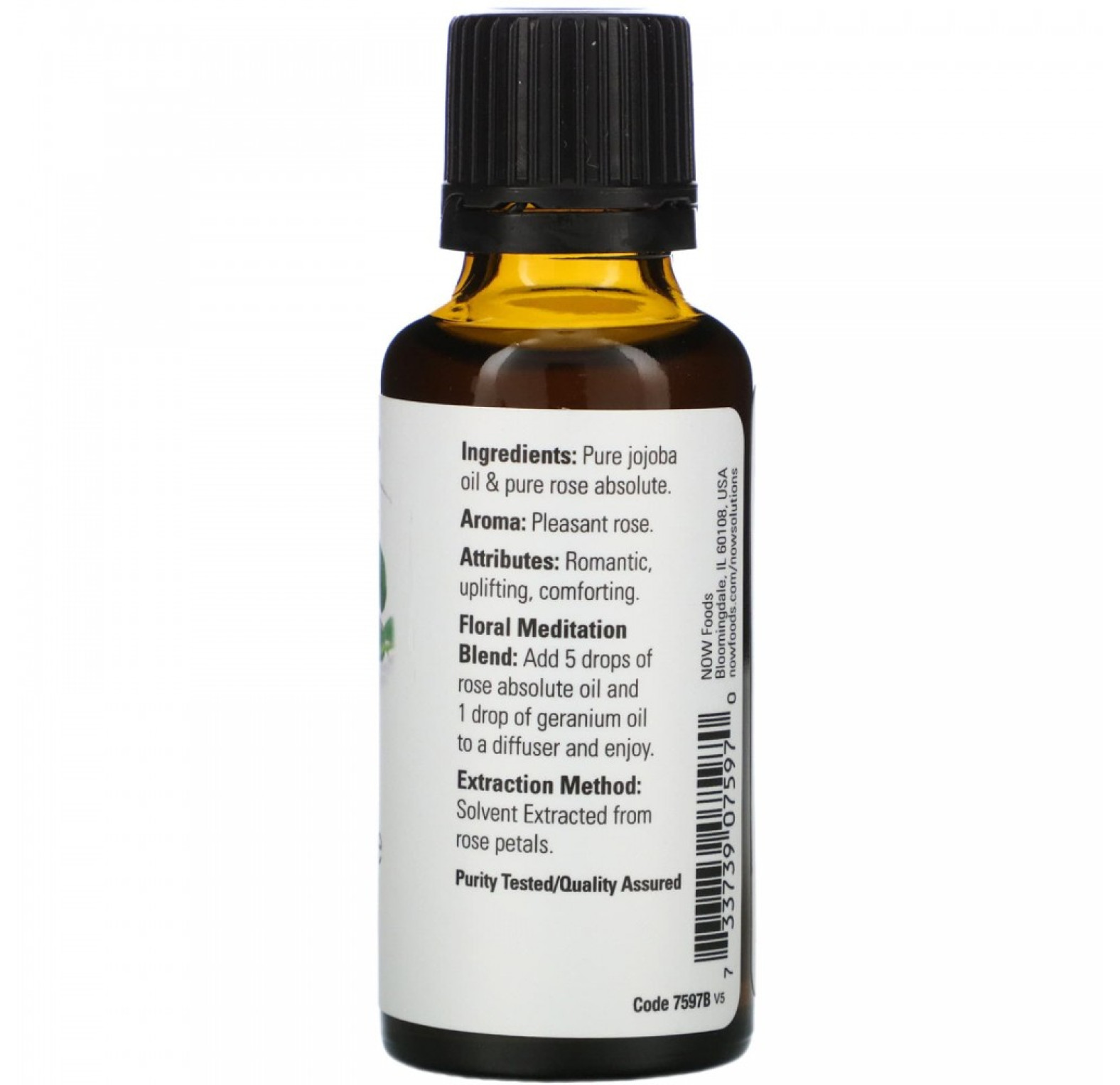 NOW Foods, эфирные масла, абсолютное масло розы, 30 мл