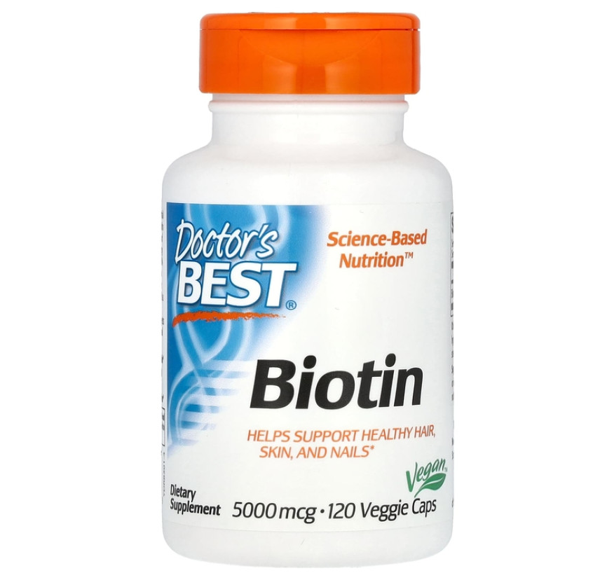 Doctor's Best, биотин, 5000 мкг, 120 вегетарианских капсул