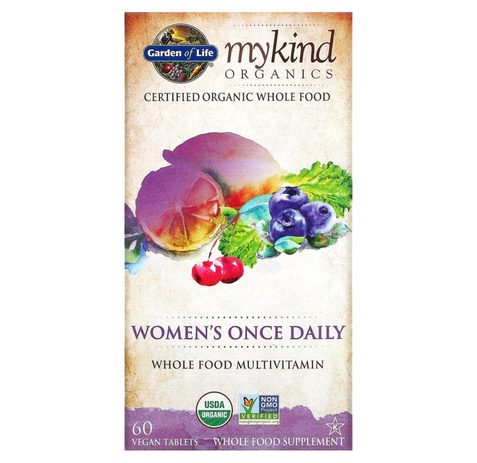 Garden of Life, MyKind Organics, для женщин, один раз в день, 60 веганских таблеток