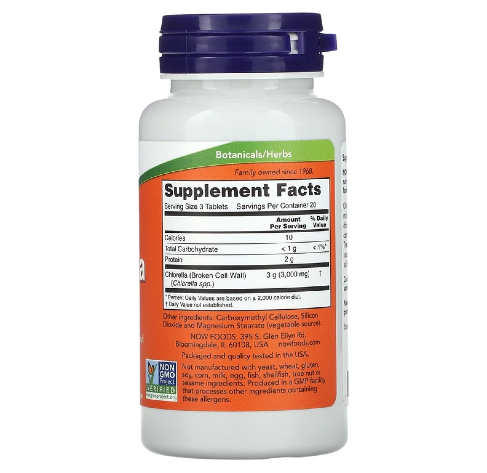 NOW Foods, Хлорелла, 1000 мг, 60 таблеток