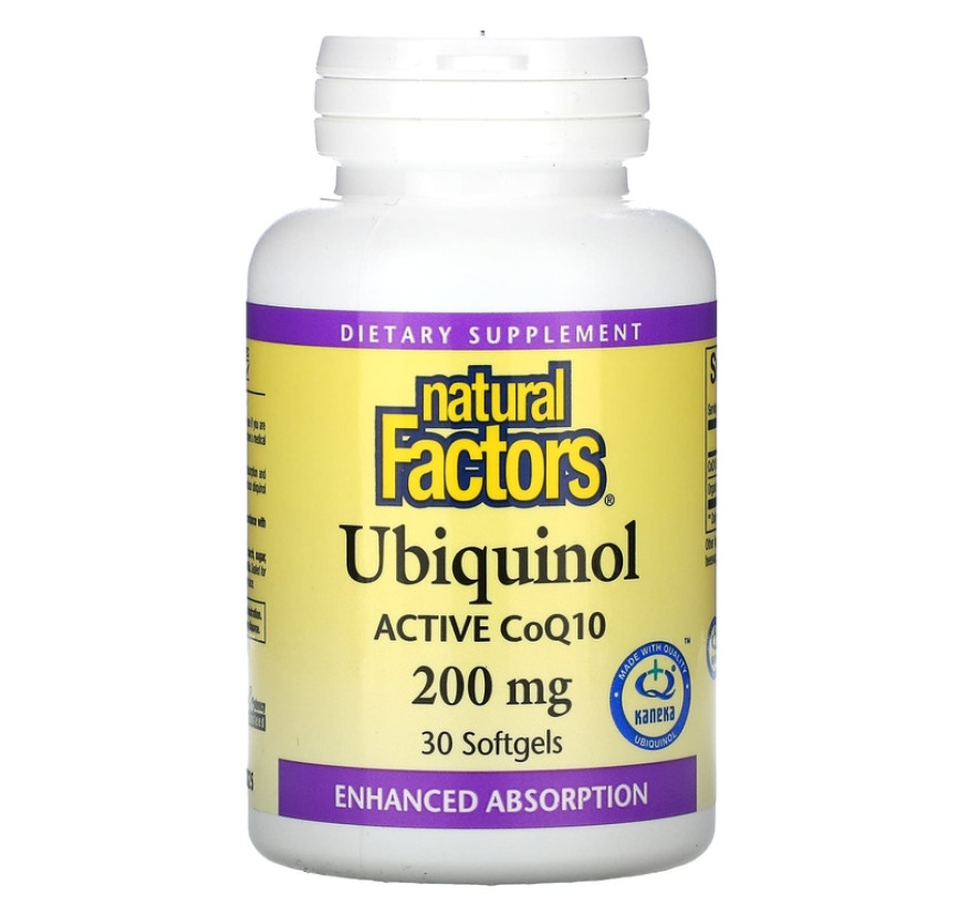 Natural Factors, Убихинол, 200 мг, 30 мягких таблеток
