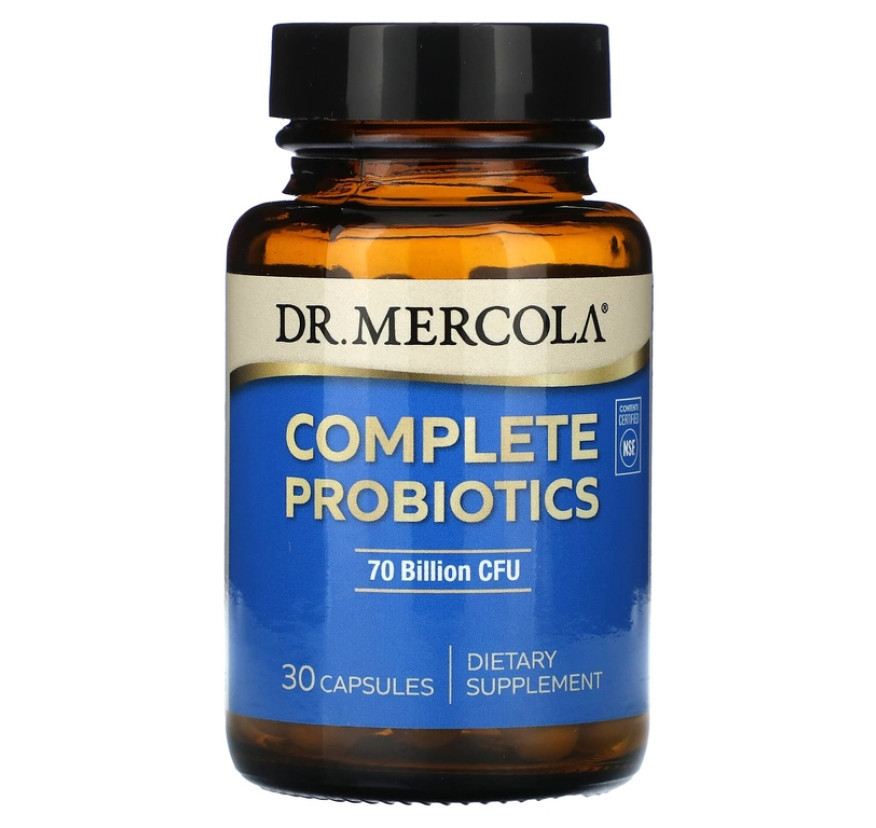 Dr. Mercola, Полные пробиотики, 70 млрд КОЕ, 30 капсул