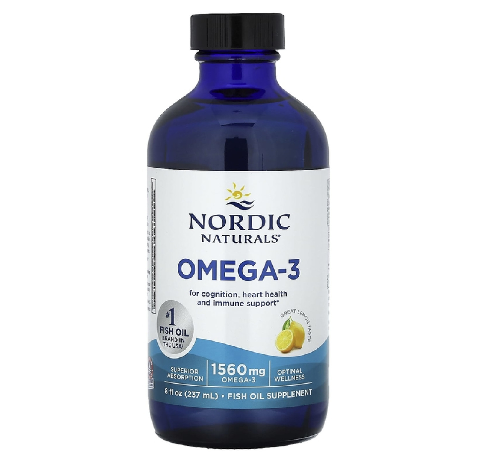 Nordic Naturals, омега-3, лимон, 237 мл