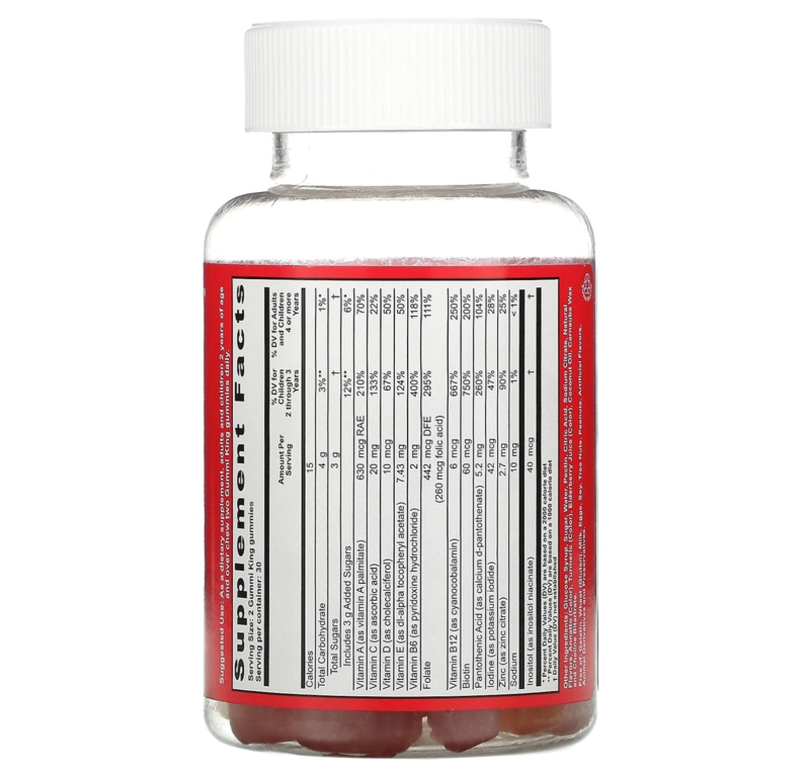 GummiKing, Мультивитамины и минералы для детей, виноград, лимон, апельсин, клубника и вишня, 60 жевательных таблеток