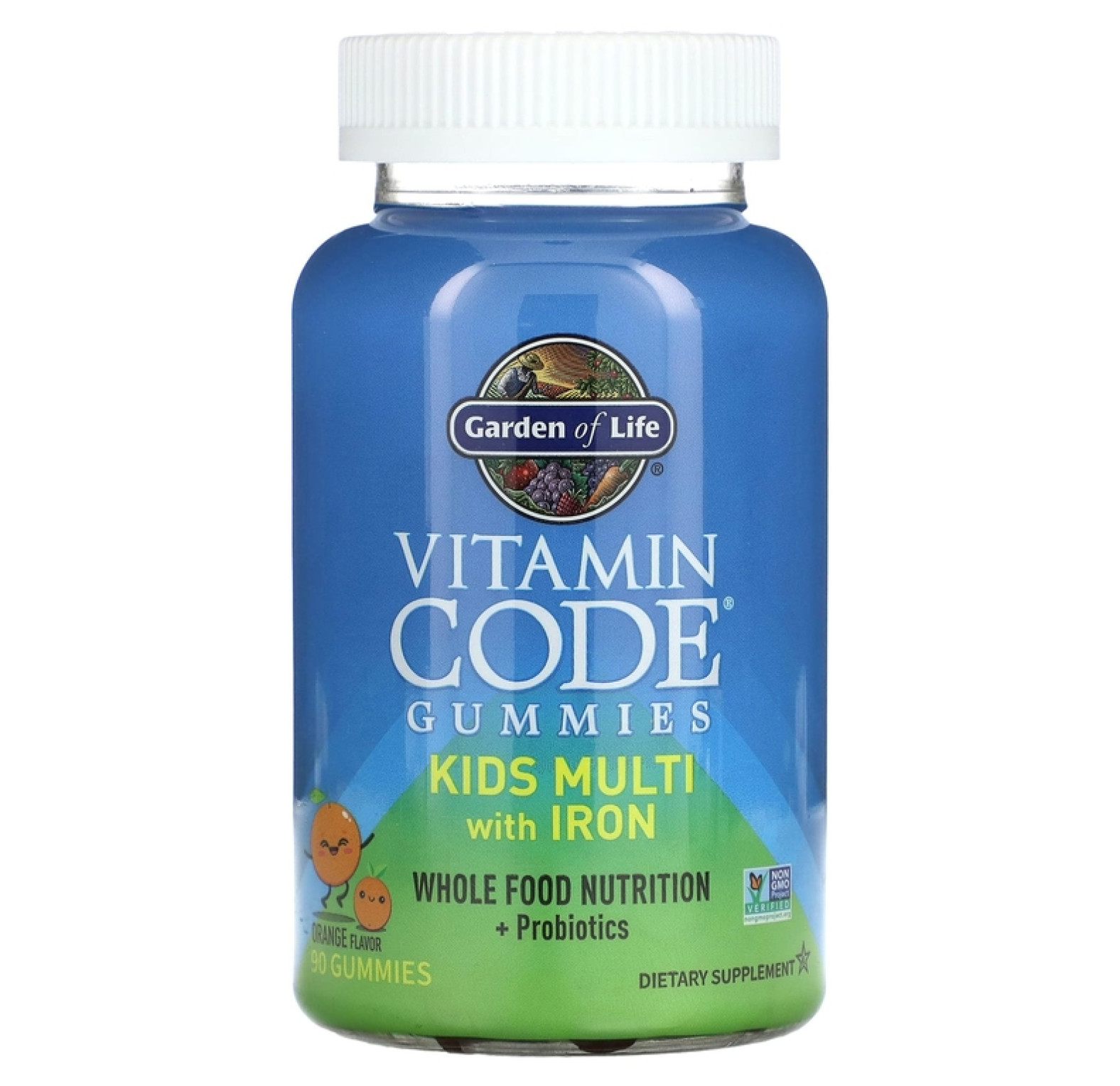Garden of Life, Vitamin Code, мультивитамины с железом для детей, апельсин, 90 жевательных таблеток