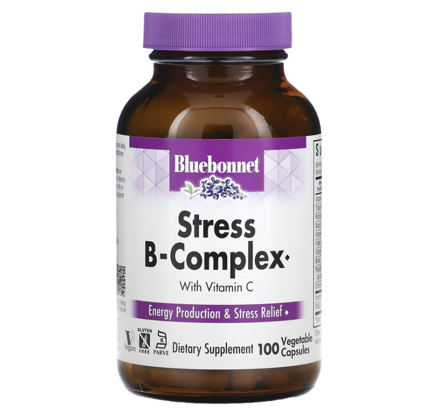Bluebonnet Nutrition, Stress B-Complex, 100 растительных капсул