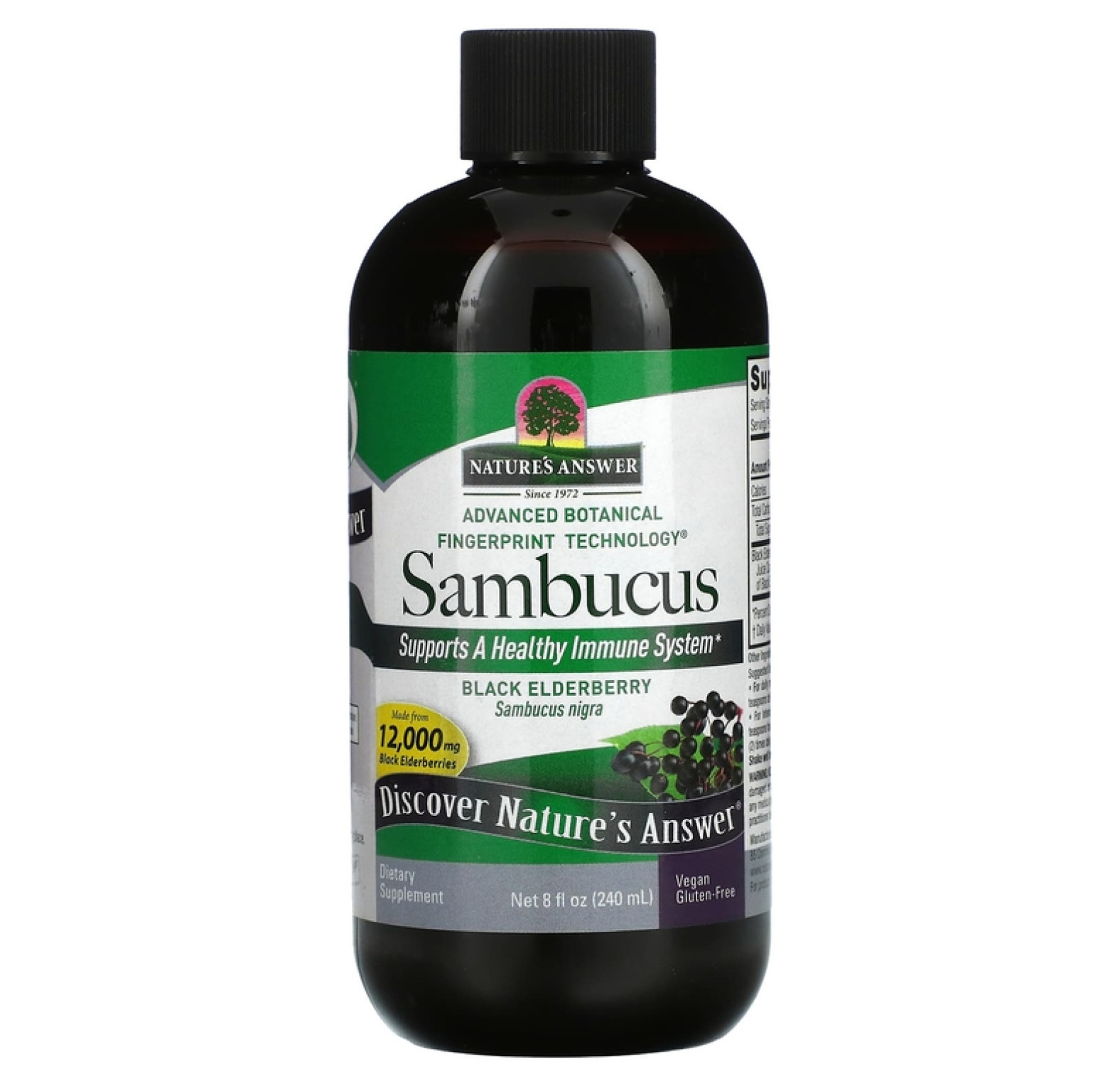 Nature's Answer, черная бузина, 12 000 мг, 240 мл