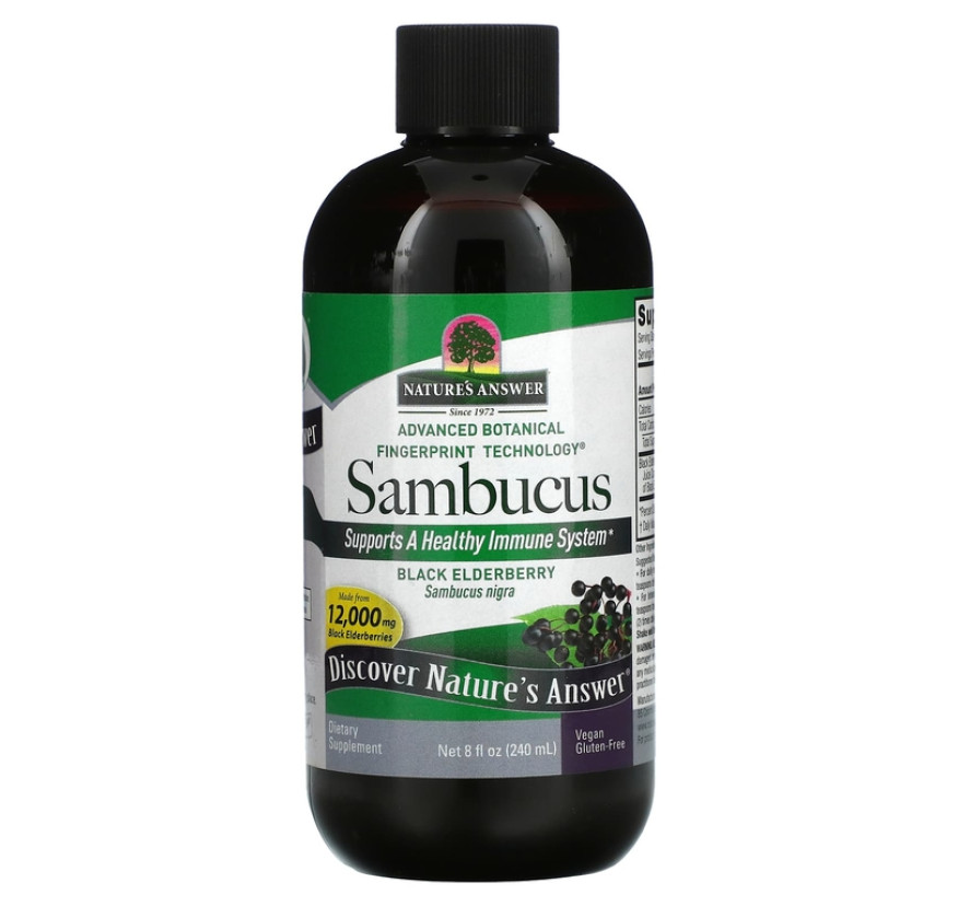 Nature's Answer, черная бузина, 12 000 мг, 240 мл