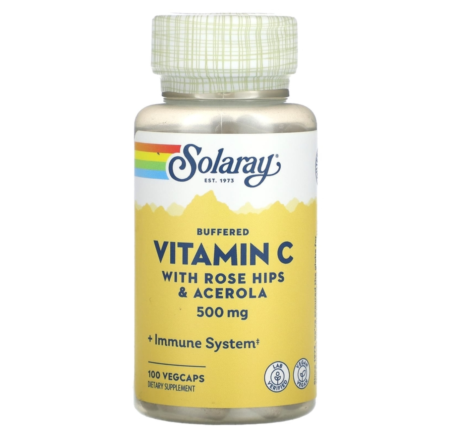 Solaray, Буферизованный витамин C, 500 мг, 100 растительных капсул
