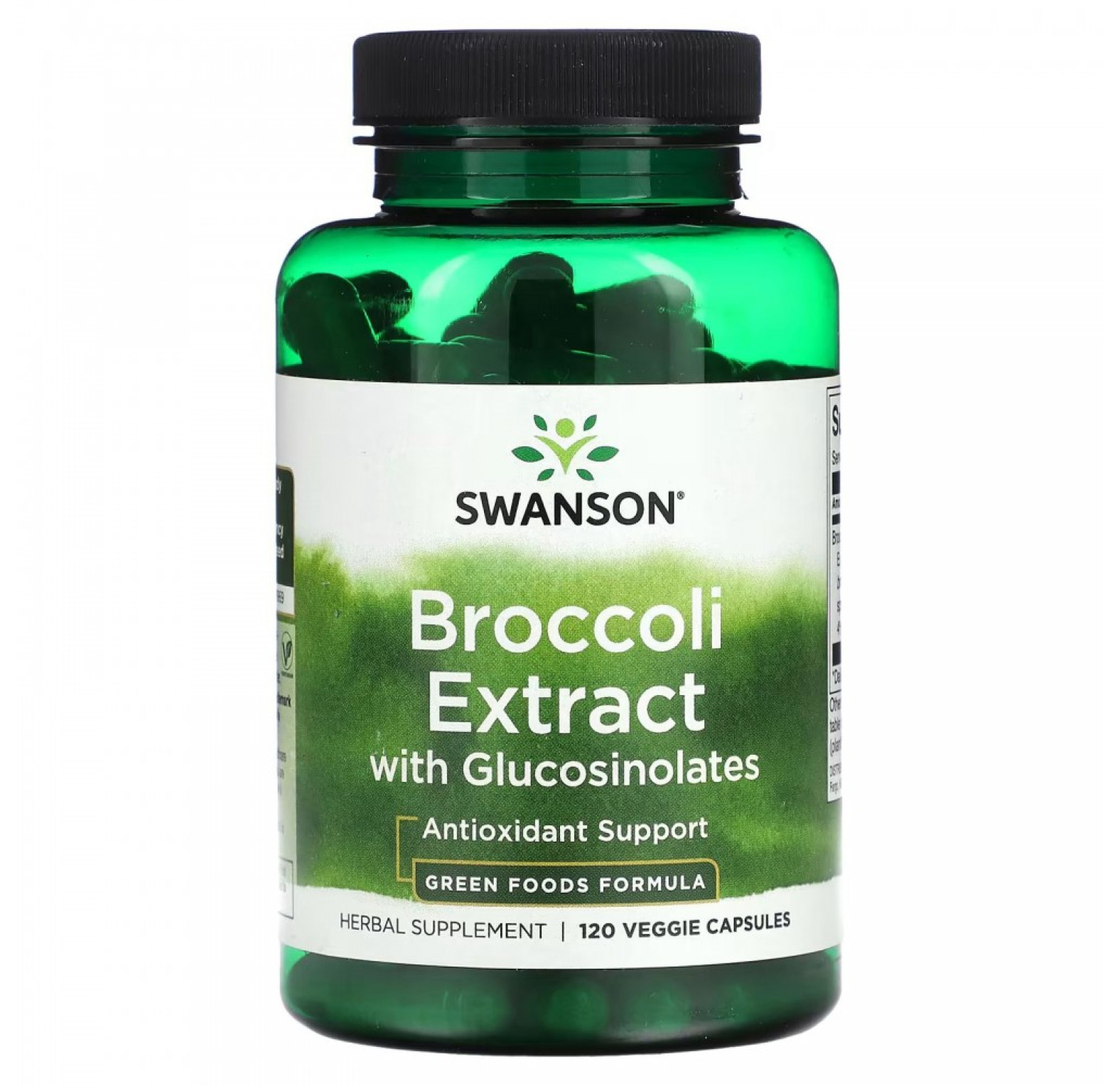 Swanson, Экстракт брокколи с глюкозинолатами, 120 вегетарианских капсул