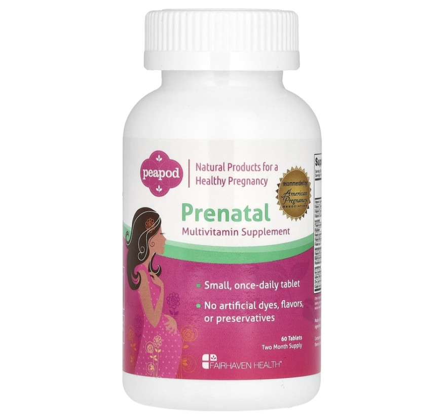 Fairhaven Health, Peapod, мультивитаминная добавка для беременных, 60 таблеток