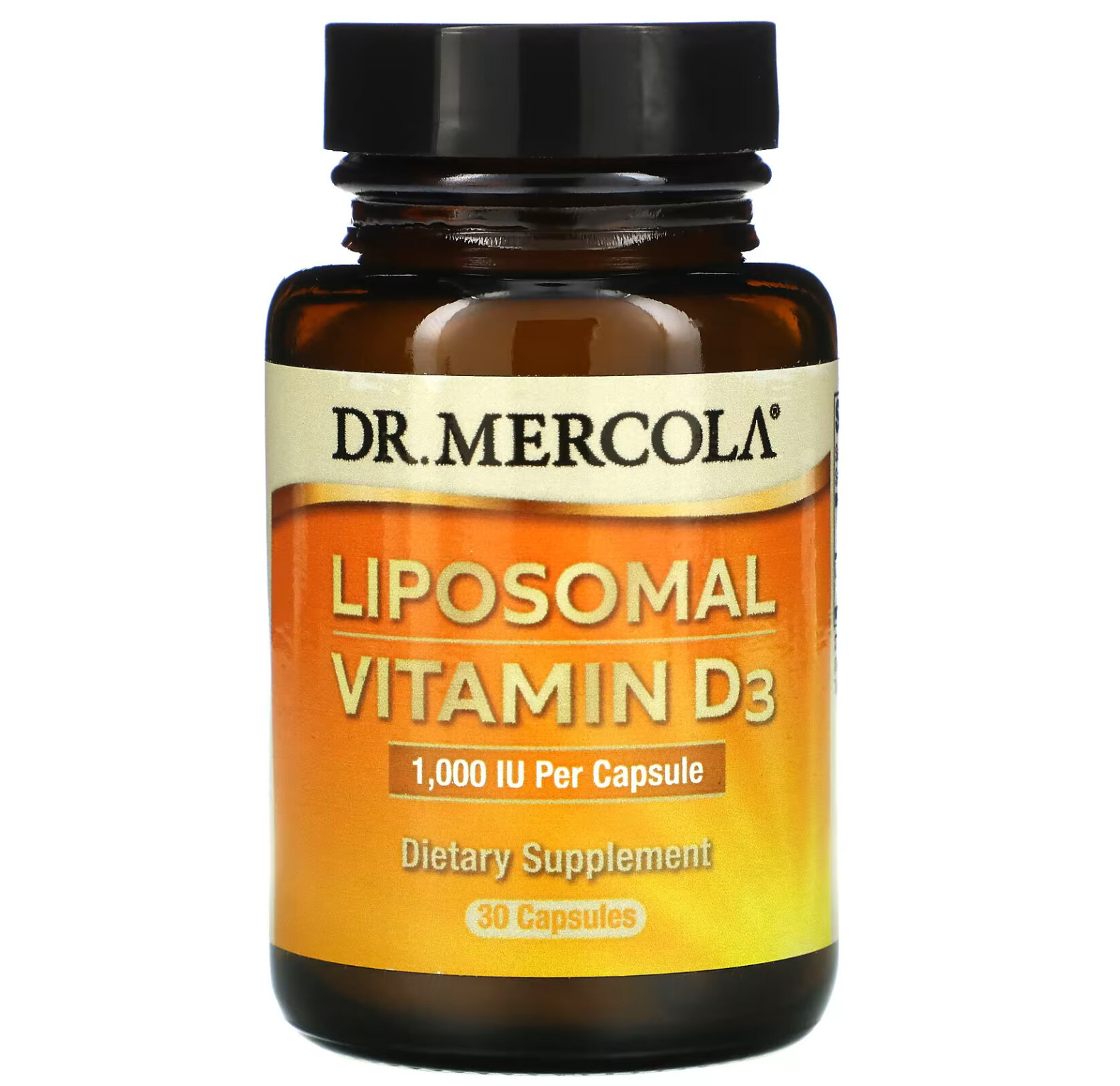 Dr. Mercola, липосомальный витамин D3, 1000 МЕ, 30 капсул