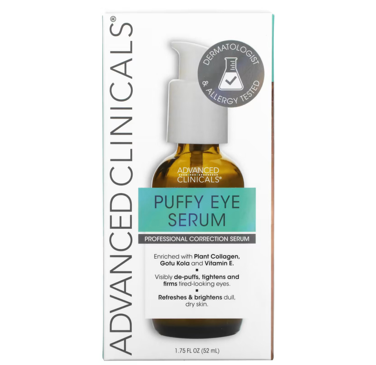 Advanced Clinicals, Puffy Eye Serum, профессиональная корректирующая сыворотка, 52 мл