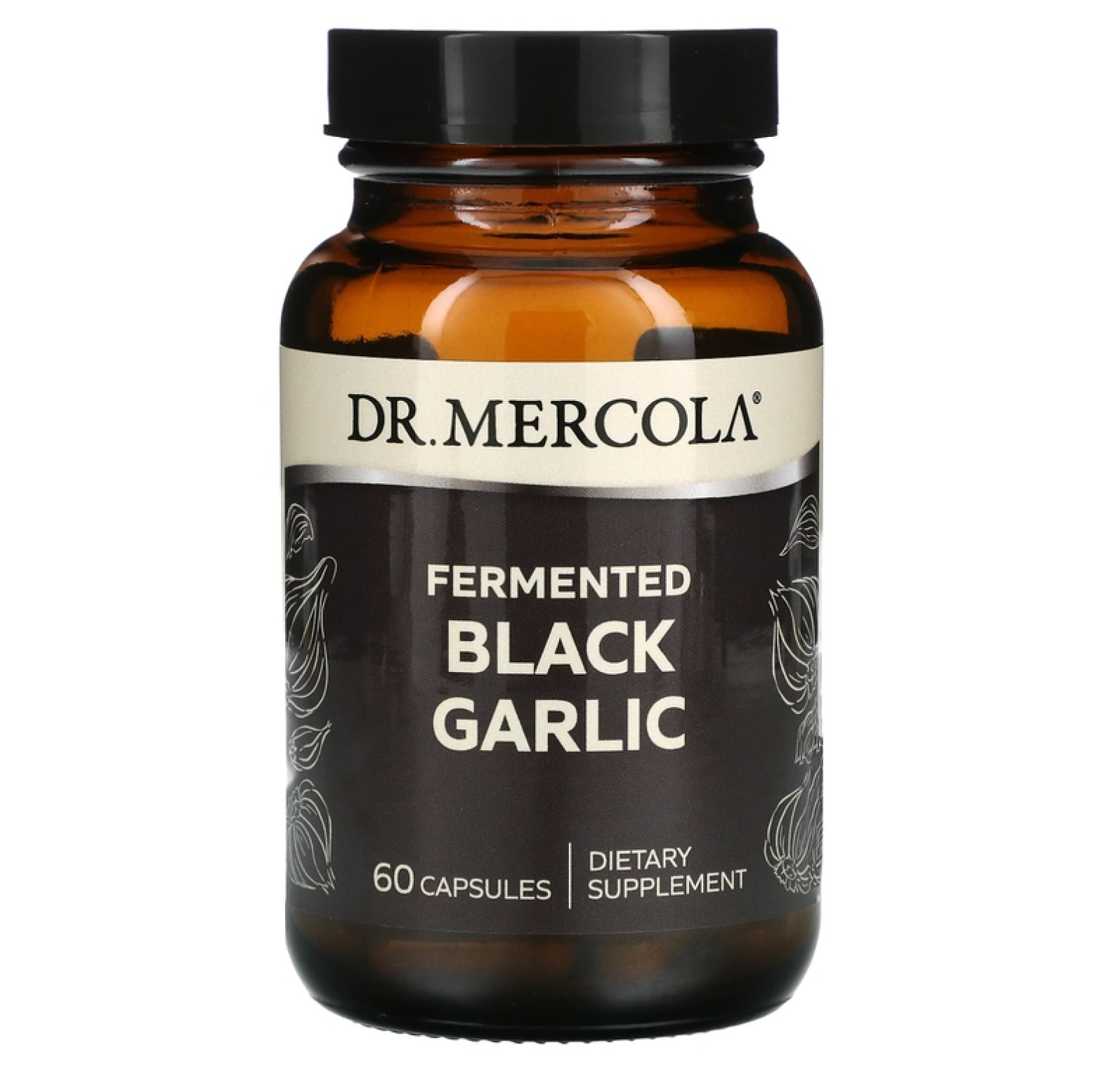 Dr. Mercola, ферментированный черный чеснок, 60 капсул