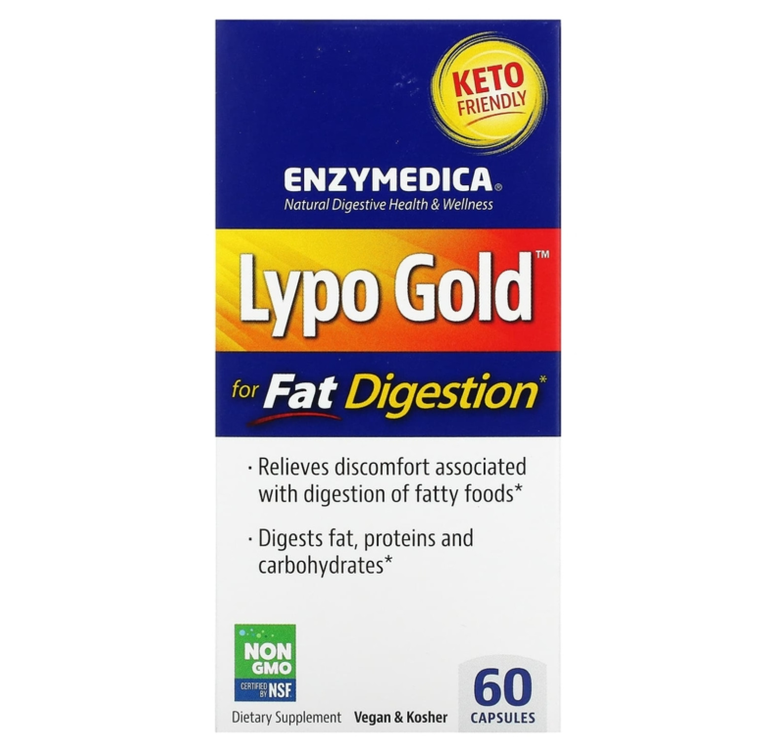 Enzymedica, Lypo Gold, для усвоения жиров, 60 капсул