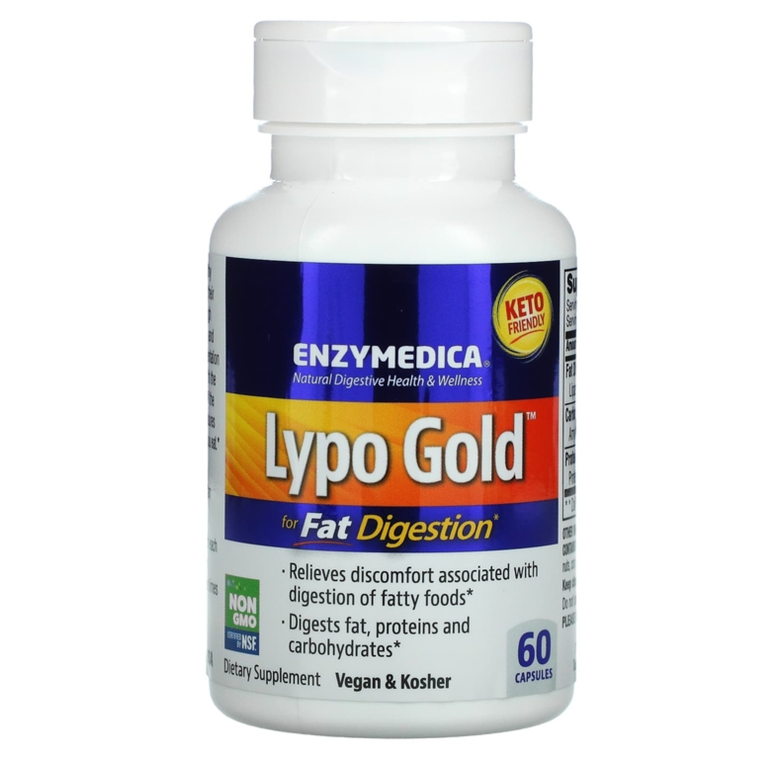 Enzymedica, Lypo Gold, для усвоения жиров, 60 капсул