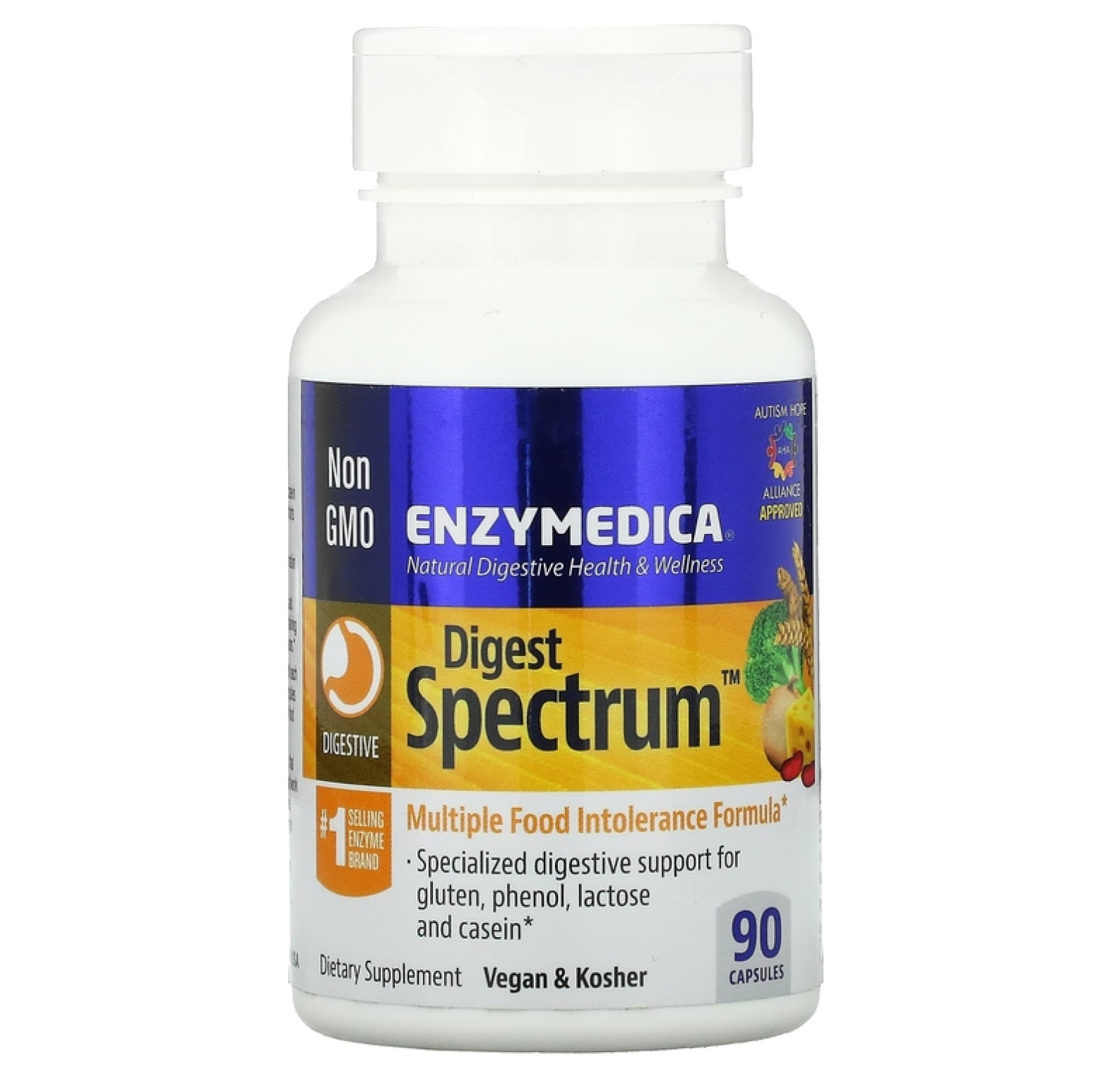Enzymedica, Digest Spectrum, ферменты для пищеварения, 90 капсул