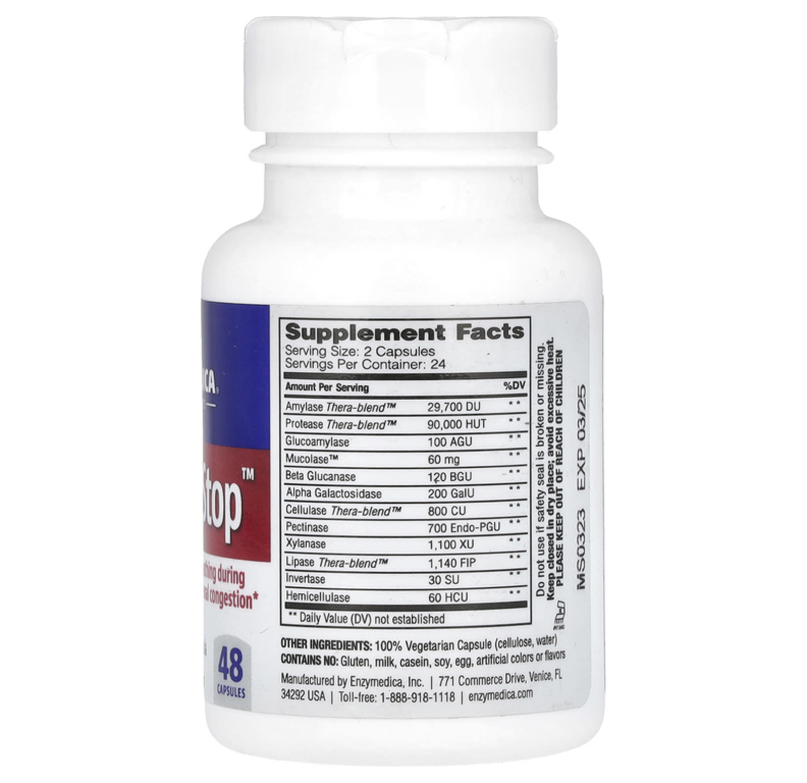 Enzymedica, MucoStop, 48 капсул