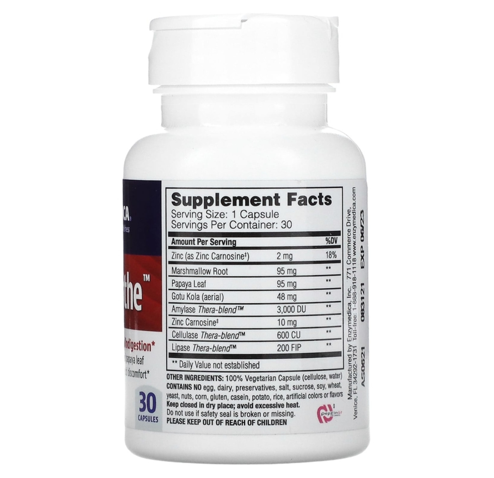 Enzymedica, Acid Soothe, 30 капсул