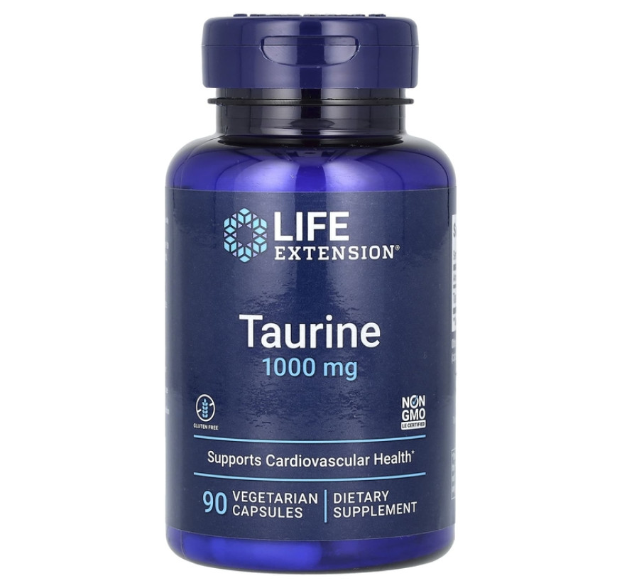 Life Extension, Таурин, 1000 мг, 90 вегетарианских капсул