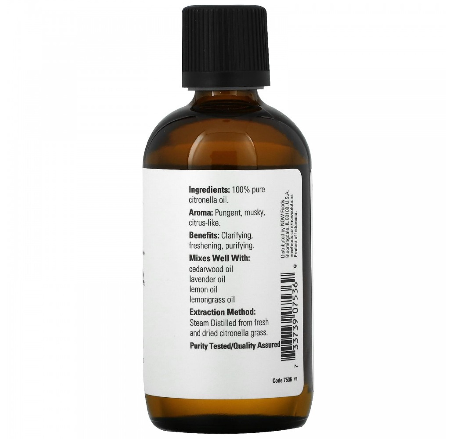 NOW Foods, эфирное масло цитронеллы, 118 мл (4 жидких унции)