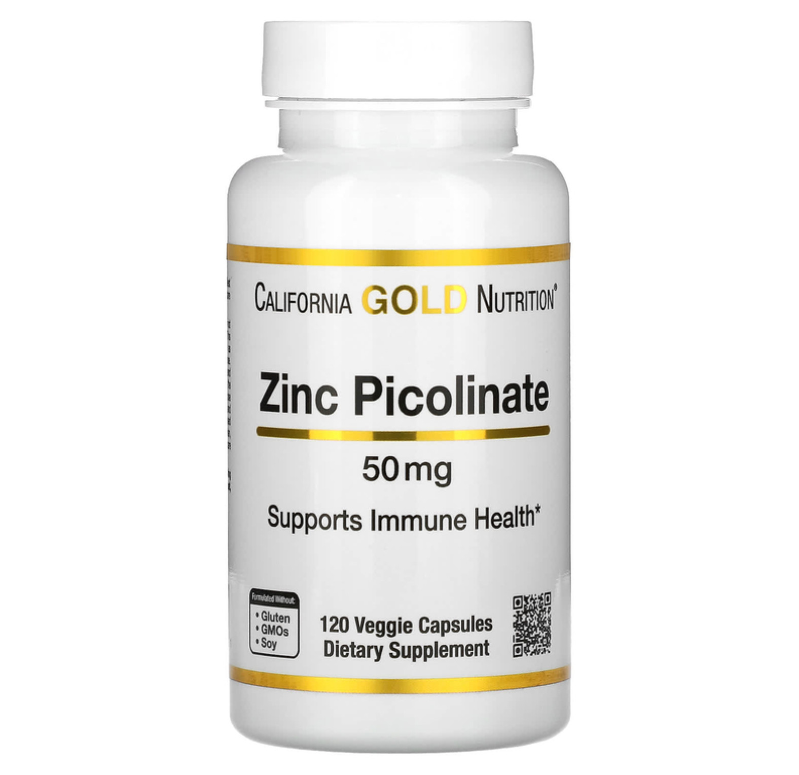 California Gold Nutrition, пиколинат цинка, 50 мг, 120 растительных капсул