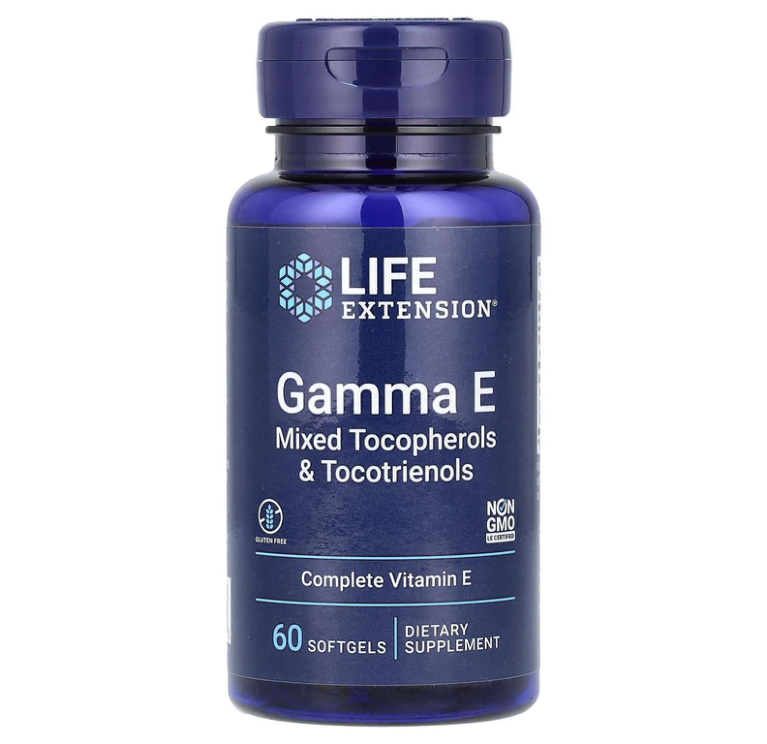 Life Extension, Gamma E, смесь токоферолов и токотриенолов, 60 мягких таблеток