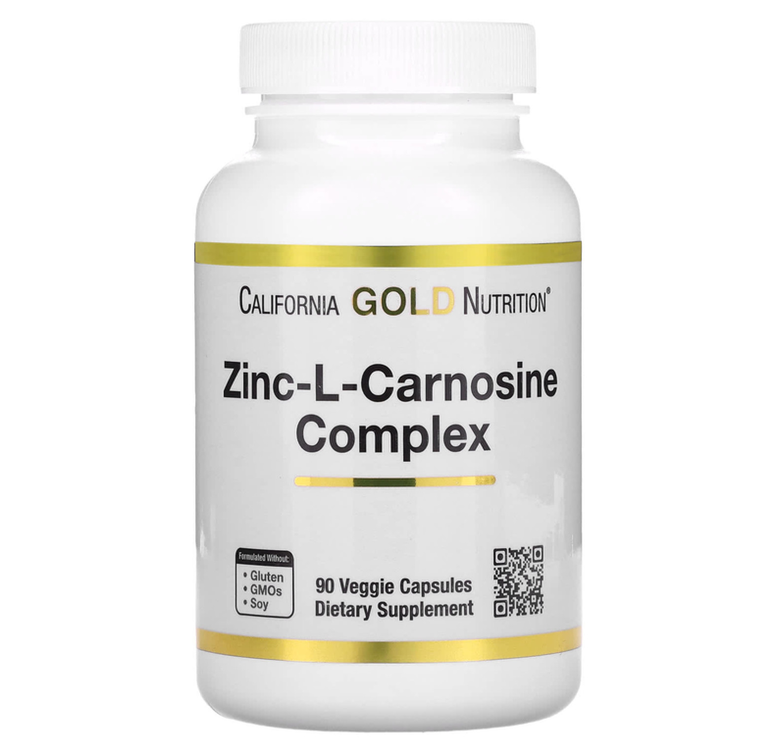 California Gold Nutrition, комплекс с цинк-L-карнозином, 90 вегетарианских капсул