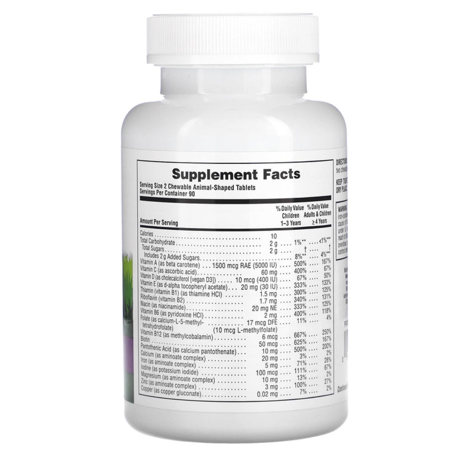 NaturesPlus, Animal Parade, жевательные мультивитамины для детей, со вкусом винограда, 180 таблеток в форме животных