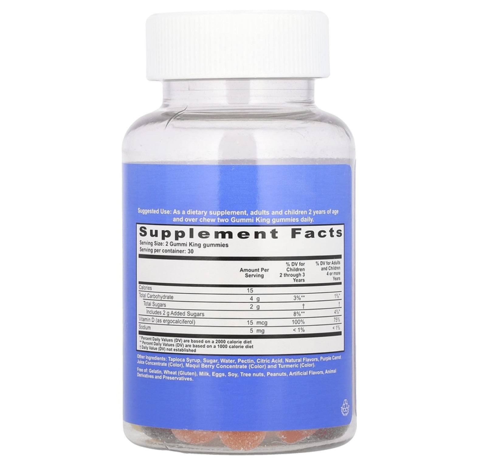 GummiKing, Витамин D для детей, 60 жевательных мармеладок