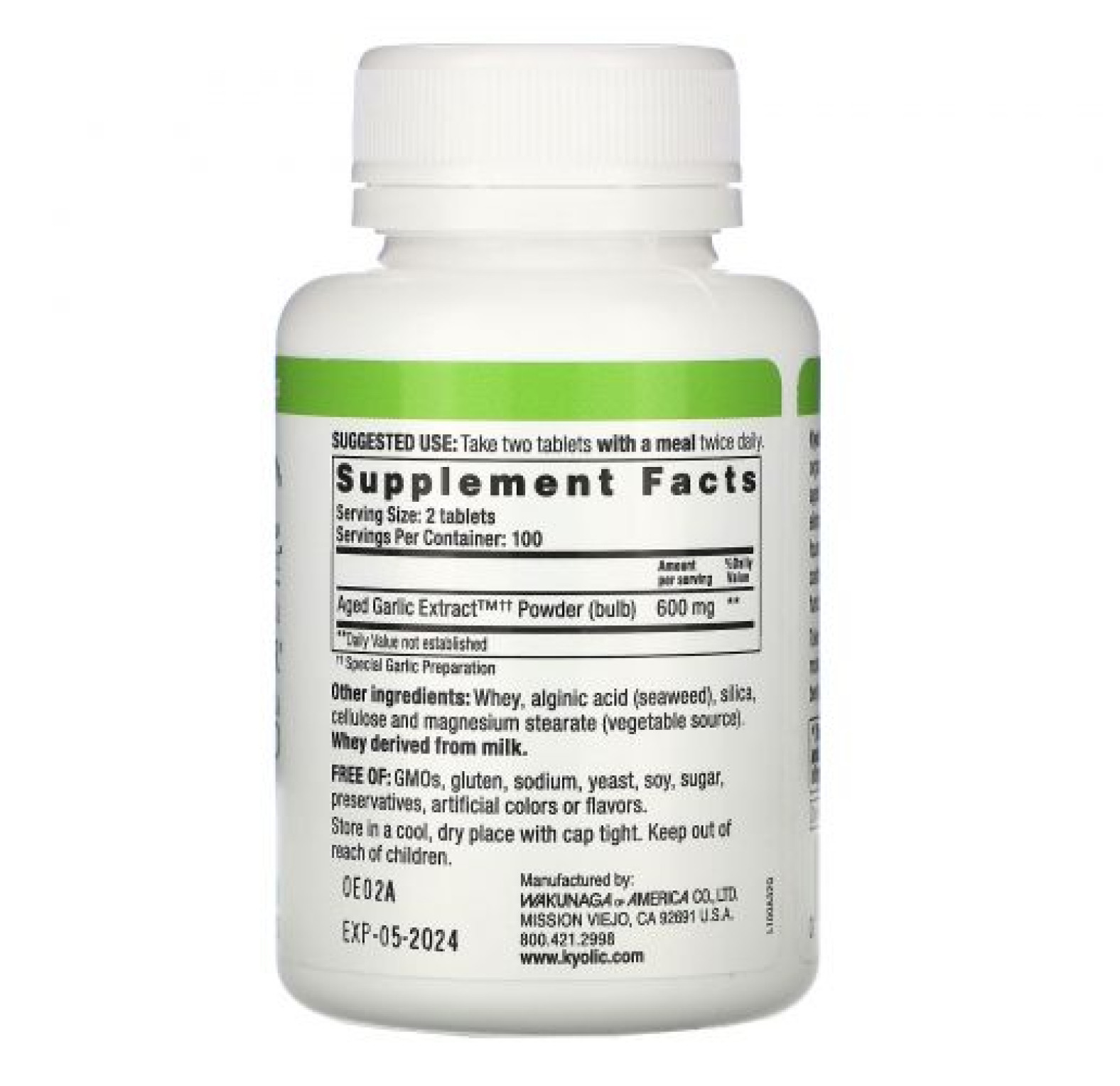 Kyolic, Aged Garlic Extract, выдержанный экстракт чеснока, для сердечно-сосудистой системы, оригинальная формула 100, 200 таблеток