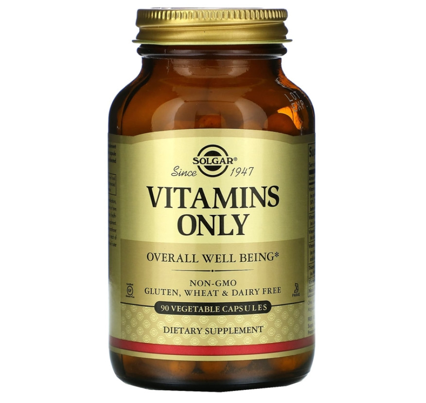 Solgar, Vitamins Only, витамины, 90 вегетарианских капсул