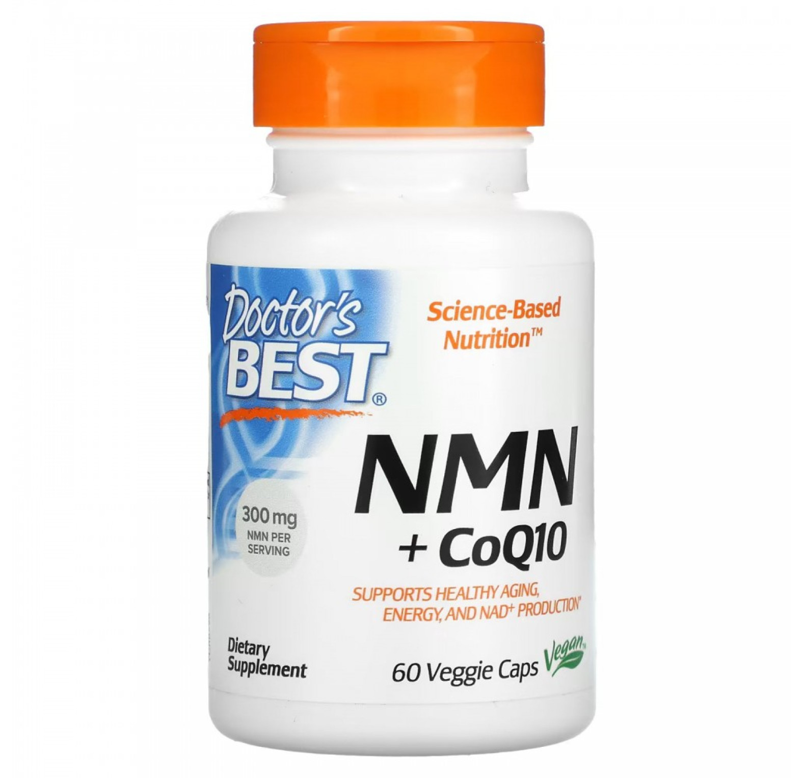 Doctor's Best, NMN 150 мг и коэнзим Q10 50 мг, 60 растительных капсул