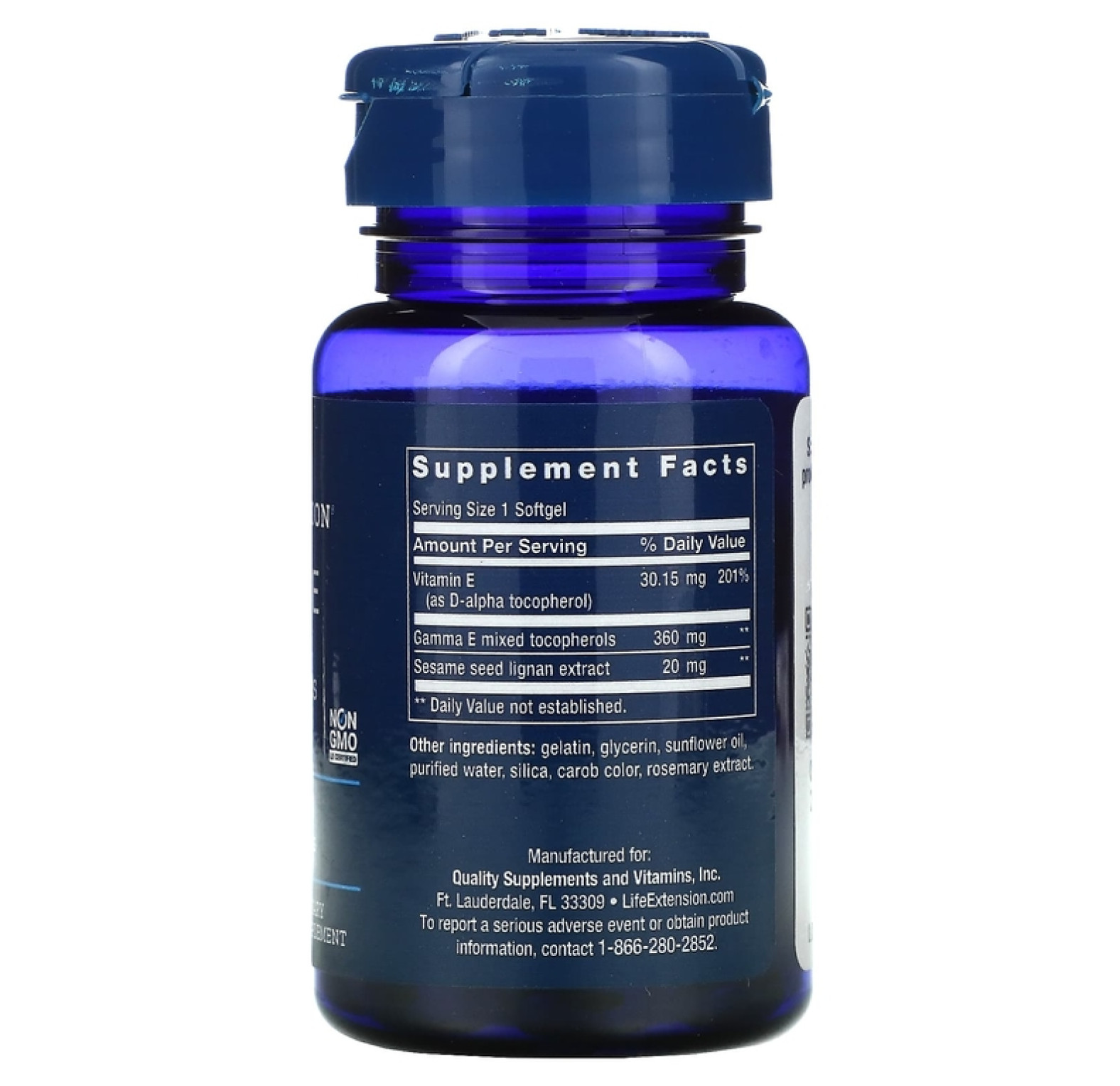 Life Extension, Гамма E смешанные токоферолы, 60 мягких желатиновых капсул