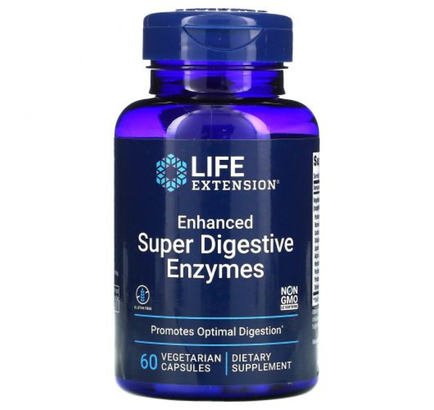 Life Extension, усовершенствованная суперсмесь пищеварительных ферментов, 60 вегетарианских капсул