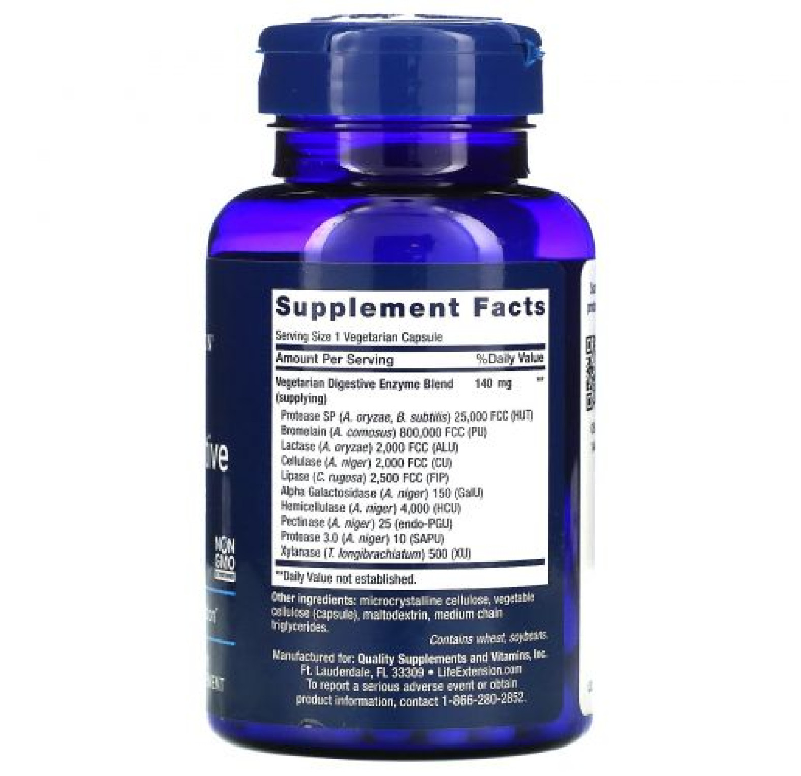 Life Extension, усовершенствованная суперсмесь пищеварительных ферментов, 60 вегетарианских капсул