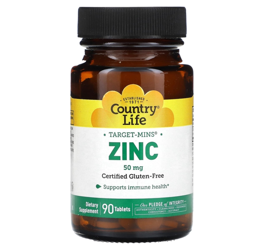 Country Life, Target-Mins Zinc, 50 мг, 90 таблеток