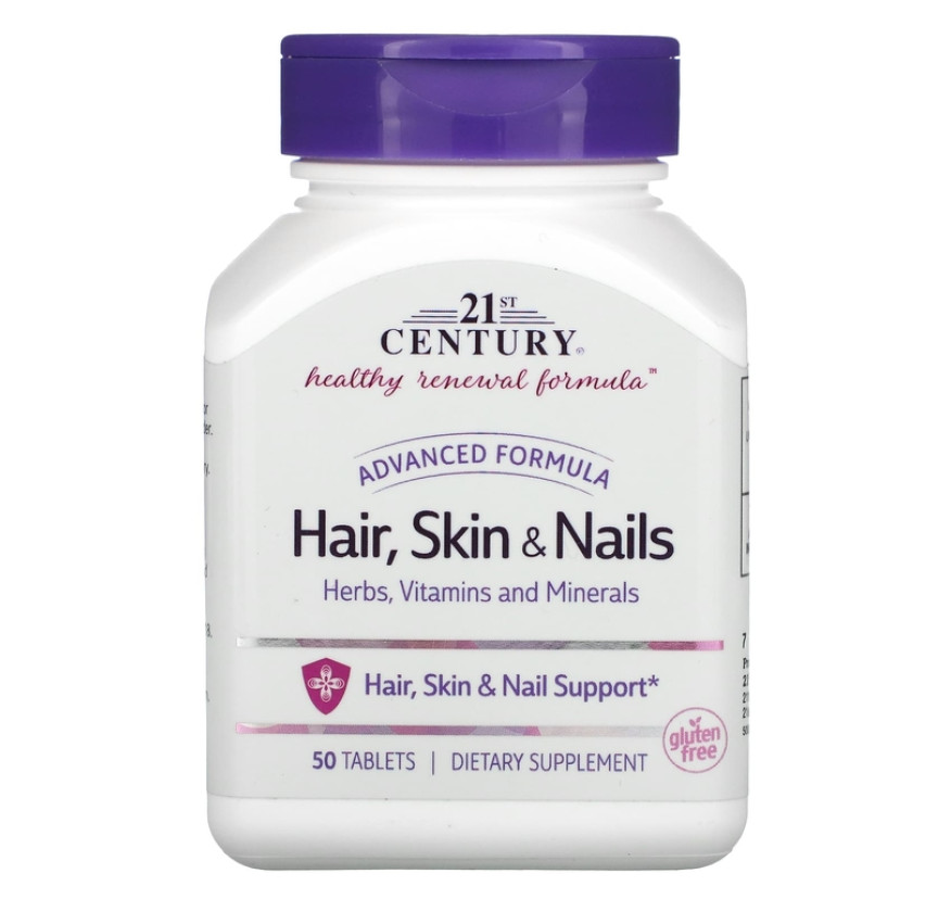 21st Century, Волосы, кожа и ногти, усовершенствованная формула, 50 таблеток