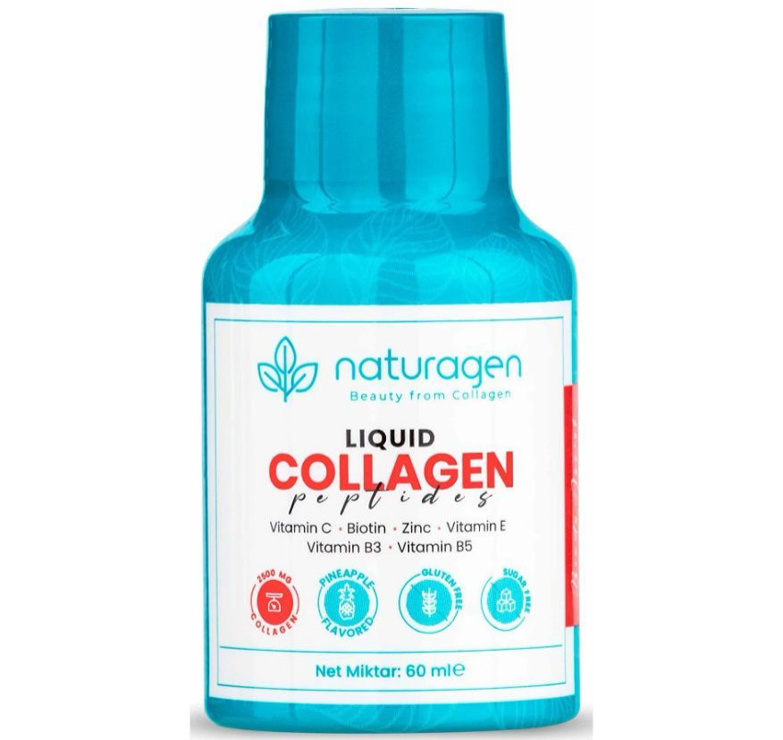 Naturagen, Колагеновые шоты, вкус ананаса, 12 шт по 60 мл