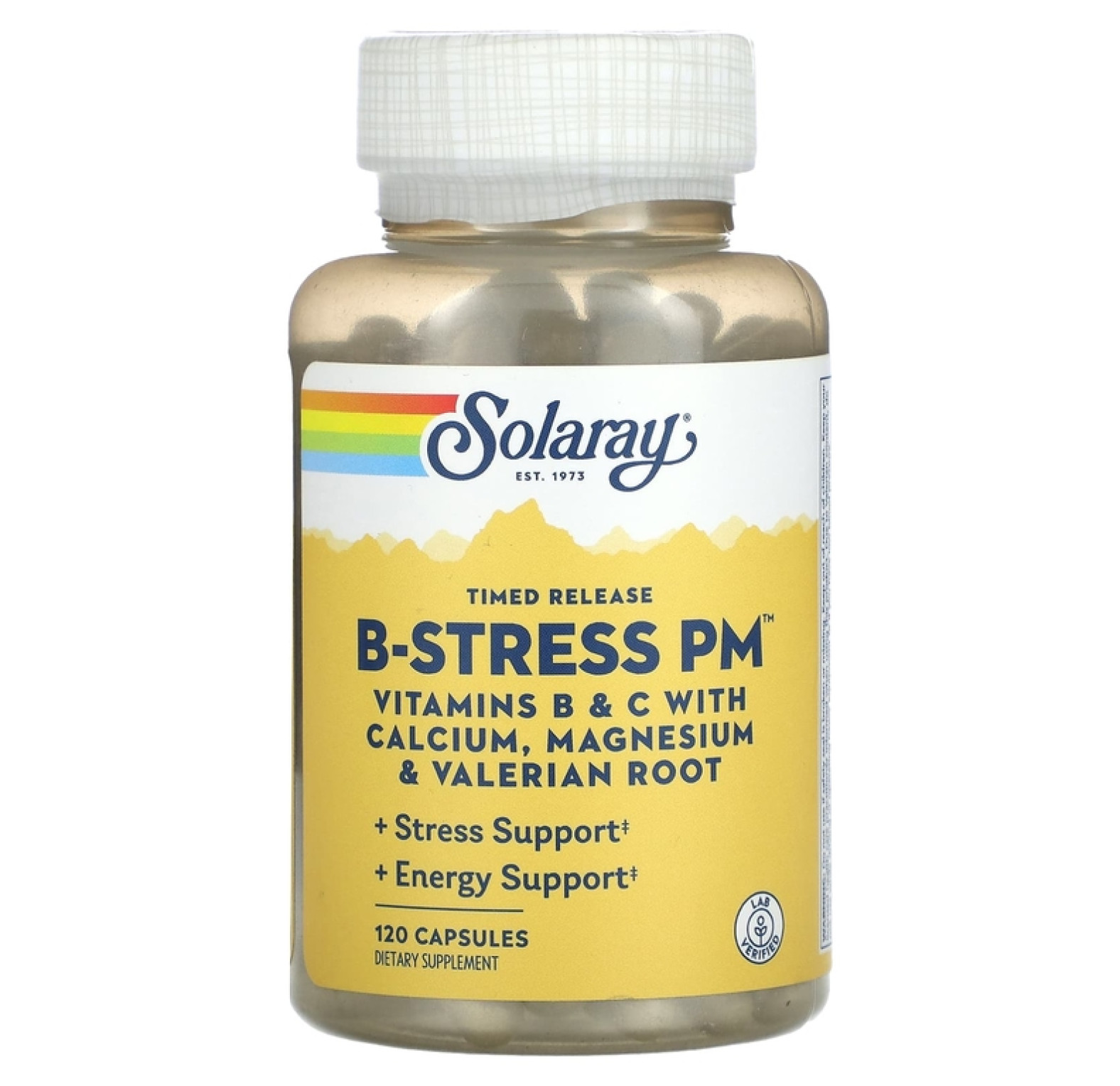Solaray, Витамин B-Stress PM с замедленным высвобождением, 120 капсул