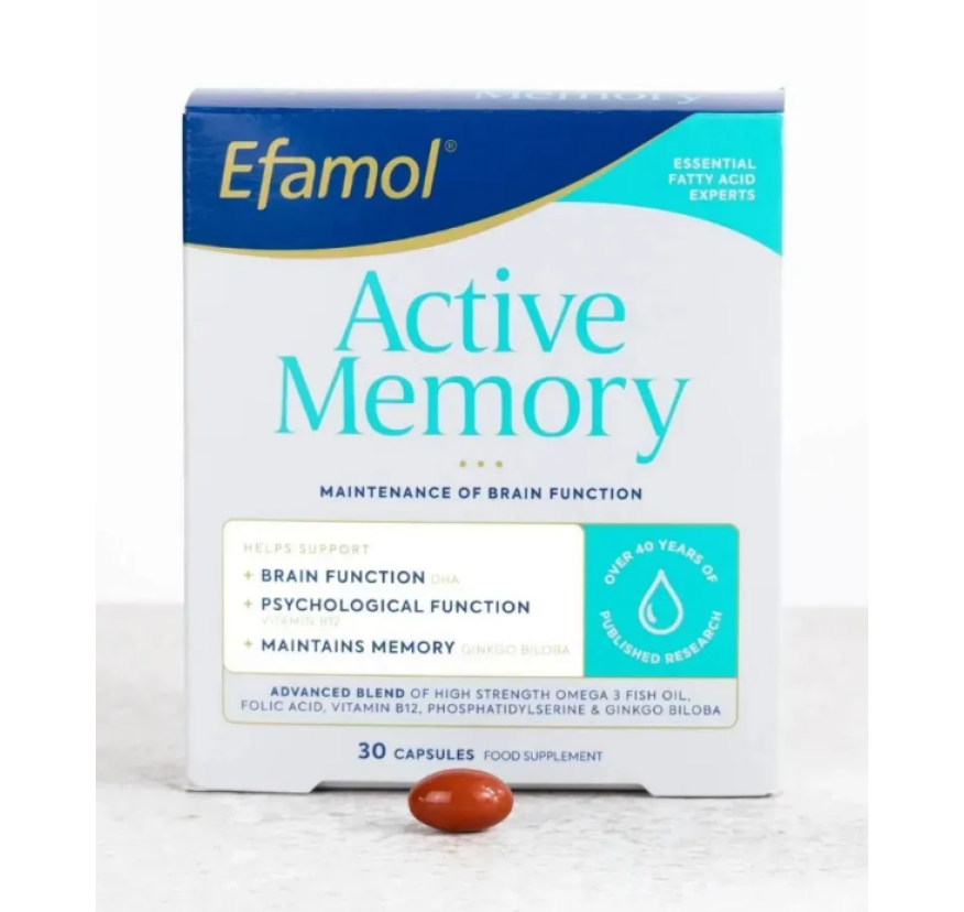 Efamol, Комплекс витаминов для улучшения памяти и поддержки  работы мозга, 30 капсул