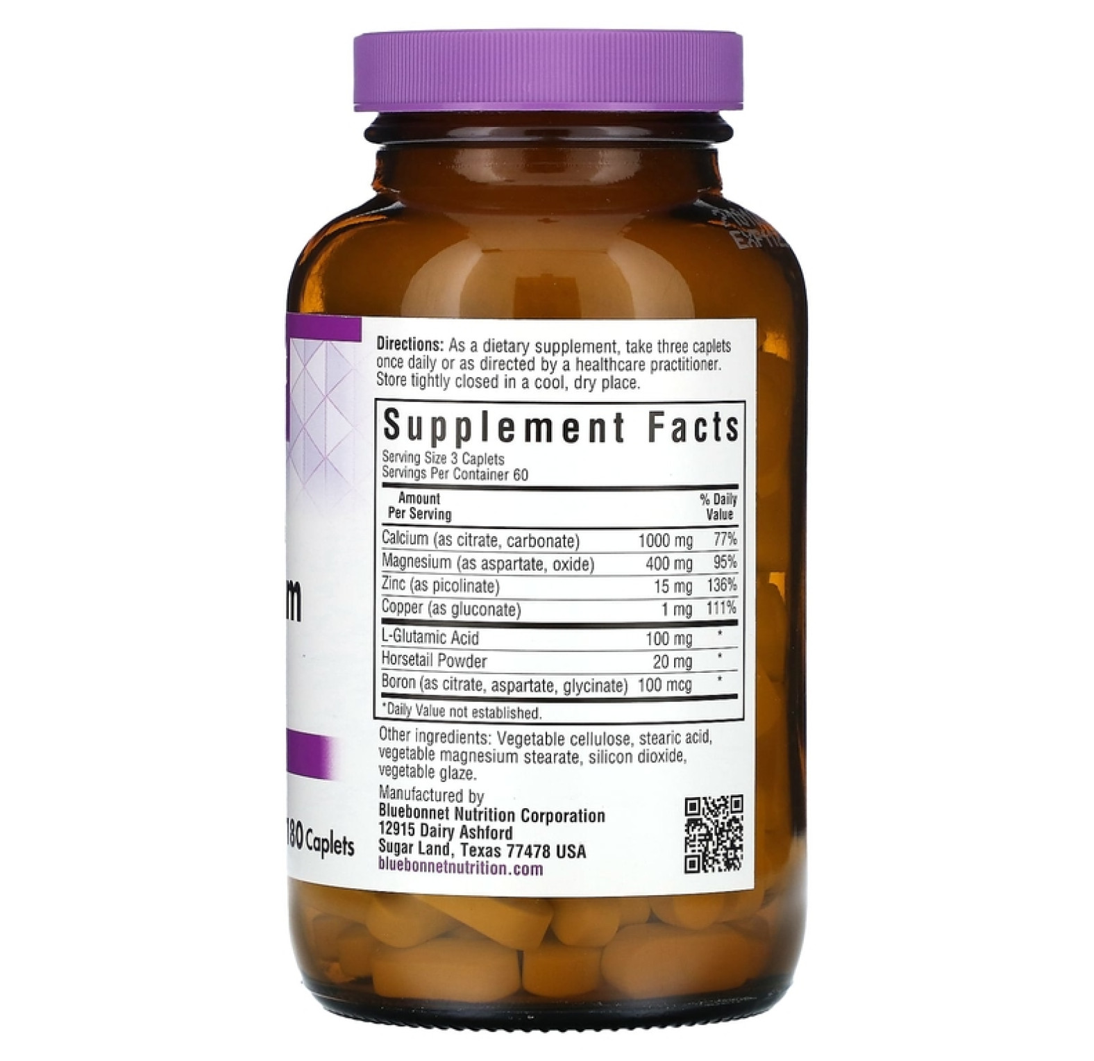 Bluebonnet Nutrition, кальций, магний и цинк, 180 капсул