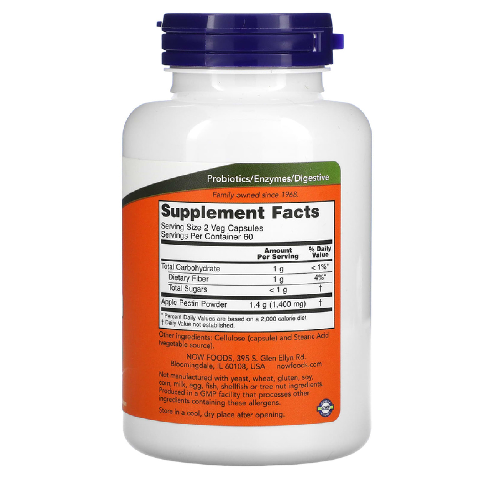 NOW Foods, яблочный пектин, 700 мг, 120 вегетарианских капсул