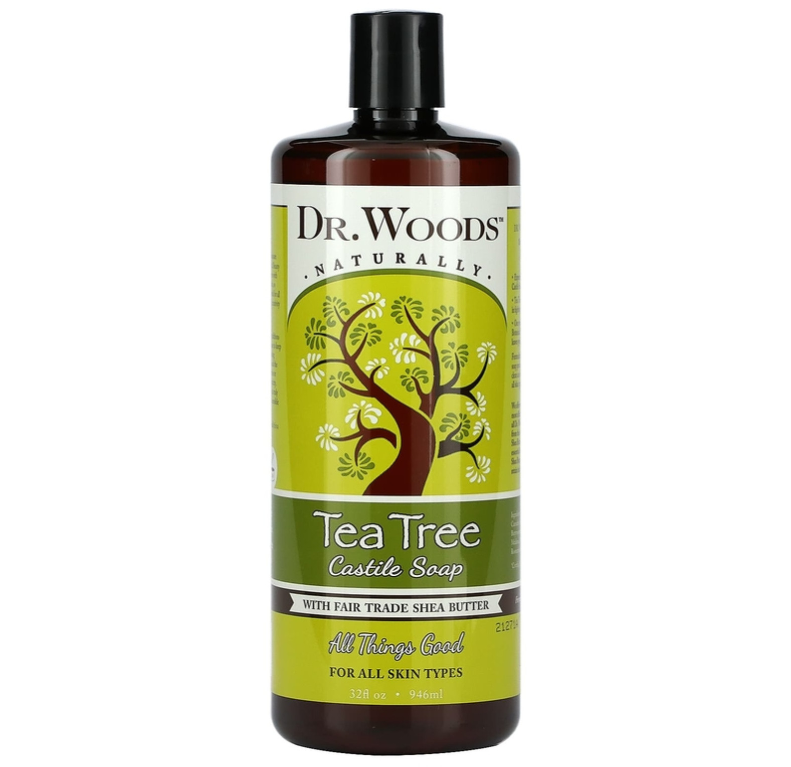 Dr. Woods, Кастильское мыло, чайное дерево и масло ши (ингредиент справедливой торговли), 946 мл (32 жидких унции)